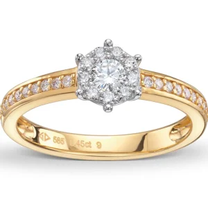 Sammensatt diamantring 0,45ct