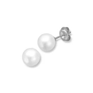 Sølv perleøredobber 6,5 – 7 mm