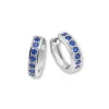 Sølv øreringer med blå cubic zirkonia