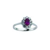 Sølvring med rød cubic zirkonia