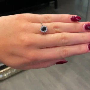 Sølvring med safir