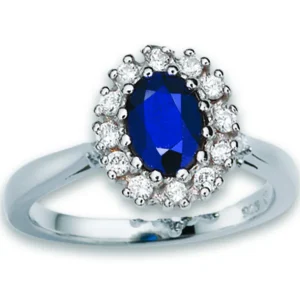 Sølvring med safir large