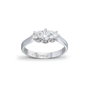 3-stens diamantring 0,50 ct.