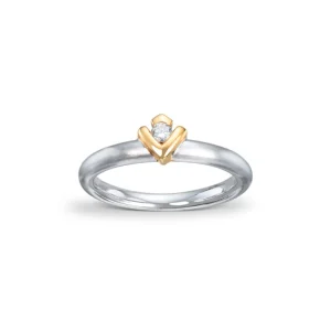 Tofarget diamantring