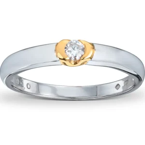 Tofarget diamantring