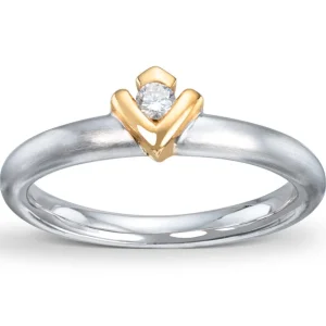 Tofarget diamantring