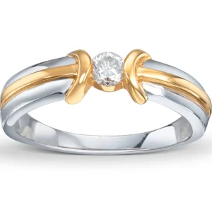 Tofarget diamantring